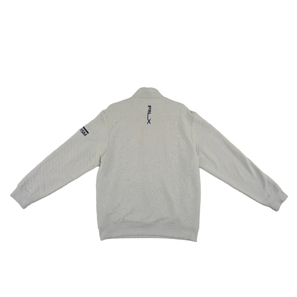 RLX RSM Golf Ralph Lauren Quarter Zip Pullover Men's Size Large Beige Quilted